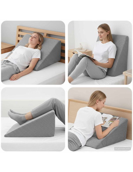 Cuscino per Gambe Tinta unita Grigio 60 x 50 x 30 cm