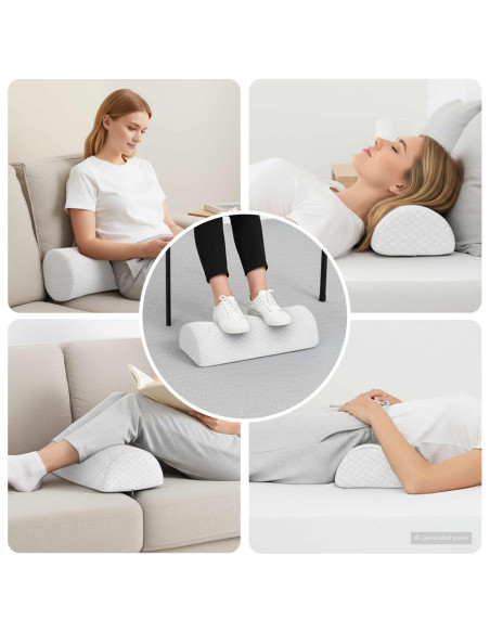 Cuscino per le Gambe Tinta unita Bianco 52 x 20 x 12 cm