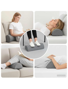 Cuscino per le Gambe Geometrico Grigio 52 x 20 x 11 cm