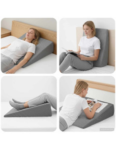 Cuscino a Wedge Tinta unita Grigio 69 x 64 x 19 cm