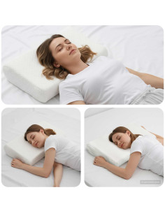 Cuscino da Letto Tinta unita Bianco 57 x 37 x 11,5 cm