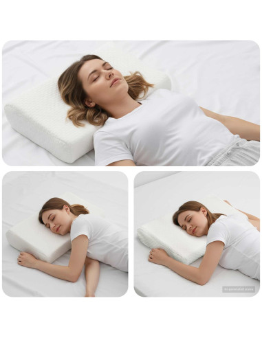 Cuscino da Letto Tinta unita Bianco 57 x 37 x 11,5 cm