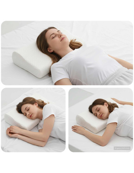 Cuscino da Letto Tinta unita Bianco 50 x 30 x 10,5 cm