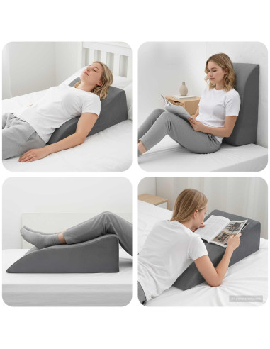 Cuscino per le Gambe Grigio 68 x 41 x 24 cm