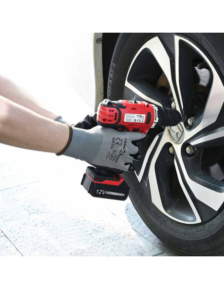 Guanti da Lavoro 24 pcs Grigio e Nero 11 / XXL Poliestere