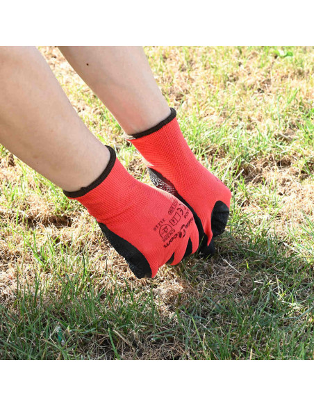 Guanti da Lavoro 12 pcs Rosso e Nero 11 / XXL