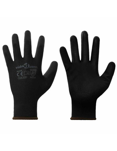 Guanti da Lavoro 24 pcs Nero 8 / m Poliestere