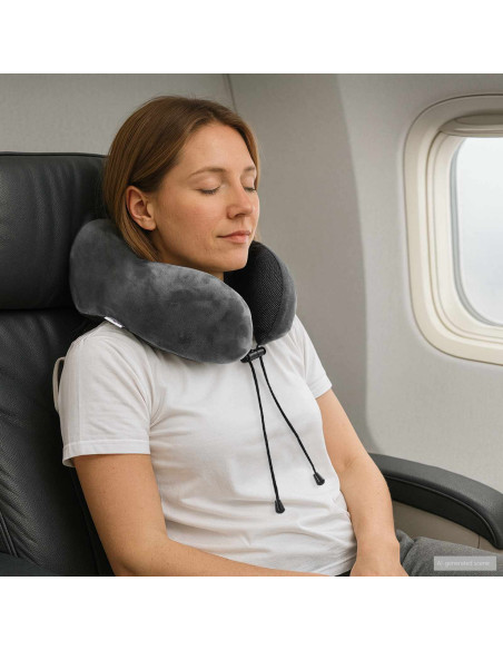 Cuscino con cuscino Regolabile Grigio 28 x 25 x 14 cm Velluto