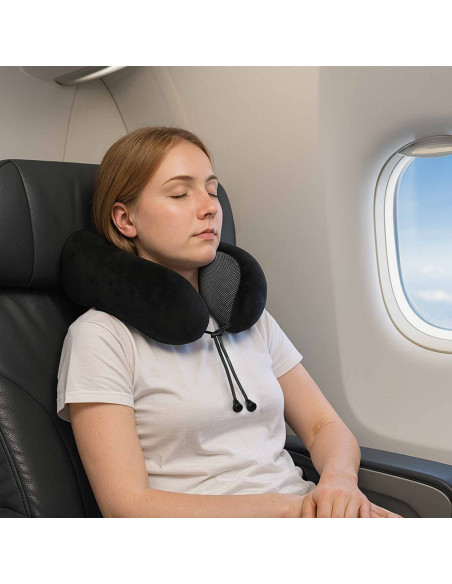 Cuscino con cuscino Regolabile Nero 28 x 25 x 14 cm Velluto