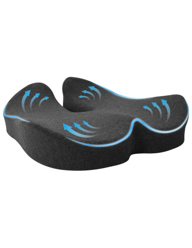 Cuscino con cuscino Grigio scuro 50 x 43 x 10 cm Cotone