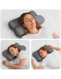 Cuscino con cuscino Grigio 59 x 38 x 14 cm Poliestere