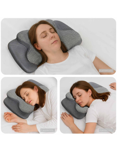 Cuscino con cuscino Grigio 60 x 37 x 13 cm Poliestere