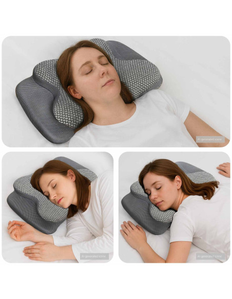 Cuscino con cuscino Grigio 60 x 37 x 13 cm Poliestere