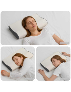 Cuscino con cuscino Bianco 60 x 34 x 11 cm Poliestere