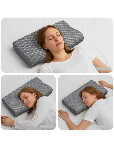 Cuscino con cuscino Grigio 60 x 34 x 11 cm Poliestere