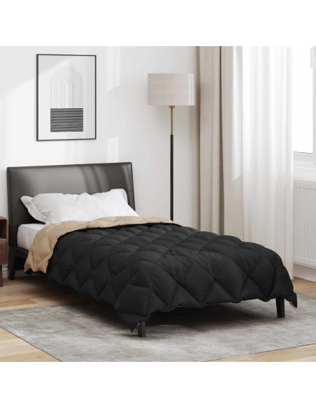 Duvet Invernale Nero e Talpa 220 x 135 cm Microfibra