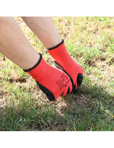 Guanti da Lavoro 12 pcs Rosso e Nero 8 / m