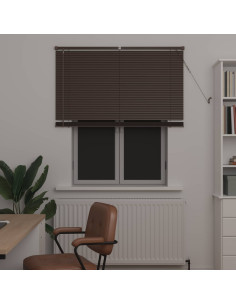 Tenda Veneziana Marrone Scuro con Motivo 150 x 110 cm PVC