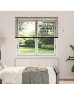 Tenda Veneziana Marrone Scuro con Motivo 150 x 130 cm PVC