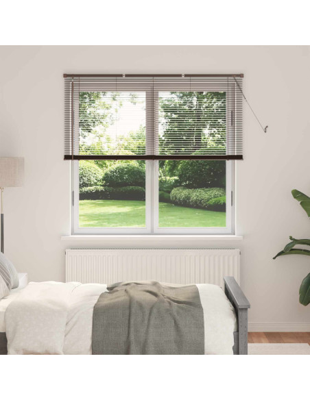 Tenda Veneziana Marrone Scuro con Motivo 150 x 130 cm PVC