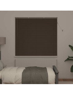 Tenda Veneziana Marrone Scuro con Motivo 150 x 140 cm PVC