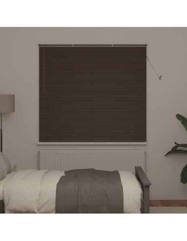 Tenda Veneziana Marrone Scuro con Motivo 150 x 140 cm PVC