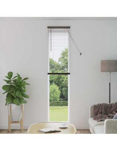 Tenda Veneziana Marrone Scuro con Motivo 213 x 40 cm PVC