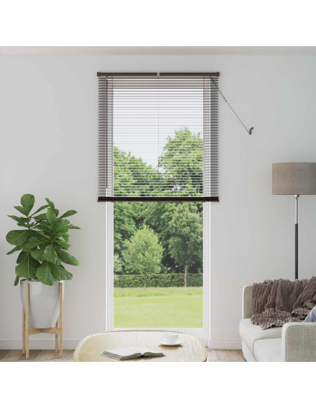 Tenda Veneziana Marrone Scuro con Motivo 213 x 80 cm PVC