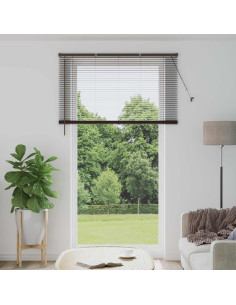 Tenda Veneziana Marrone Scuro con Motivo 213 x 130 cm PVC