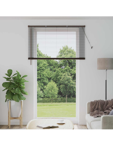 Tenda Veneziana Marrone Scuro con Motivo 213 x 150 cm PVC