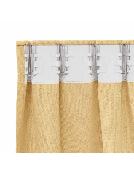 Tende Blackout con Anelli 2 pcs Beige 175 x 140 cm Poliestere