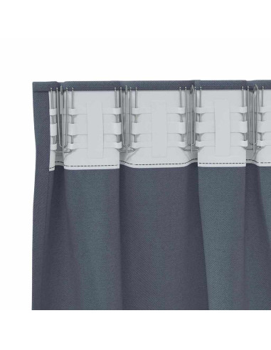 Tende Blackout con Anelli 2 pcs Antracite 175 x 140 cm