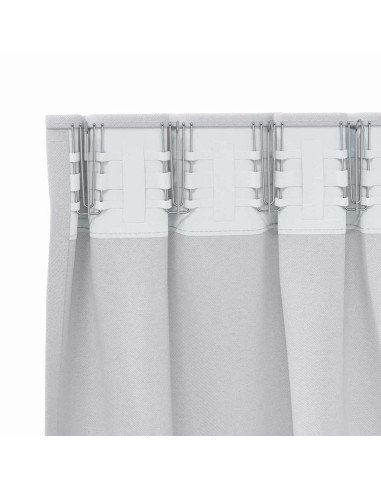 Tende Blackout con Anelli 2 pcs Grigio chiaro 175 x 140 cm