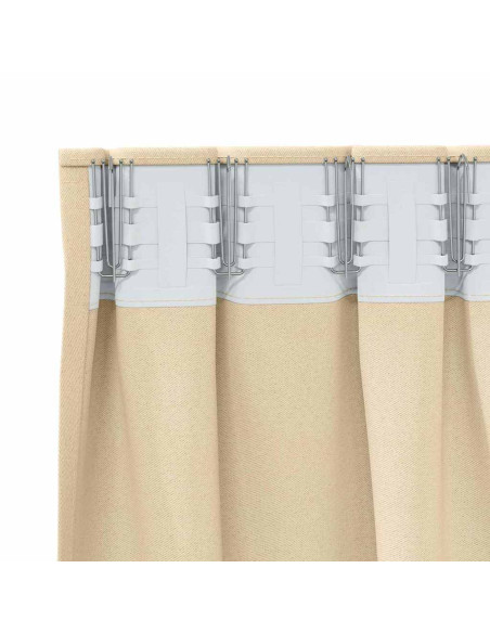 Tende Blackout con Anelli 2 pcs Crema 175 x 140 cm Poliestere