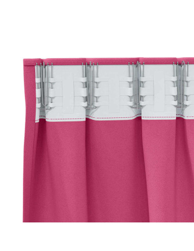 Tende Blackout con Anelli 2 pcs Rosa Vivo 140 x 140 cm