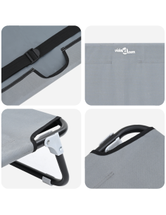 Letto per Cani Grigio chiaro 90 x 55 x 18 cm Acciaio