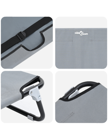 Letto per Cani Grigio chiaro 90 x 55 x 18 cm Acciaio