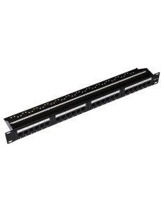 PATCH PANEL 19'' LINK NON SCHERMATO UTP 24 PORTE 8 POLI RJ45 PER RETI CATEGORIA 6 - 1 UNITA' NERO LKP624U
