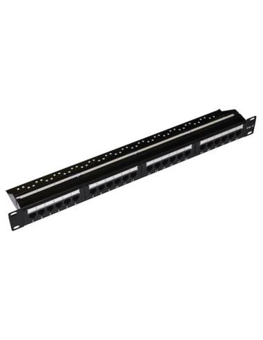 PATCH PANEL 19'' LINK NON SCHERMATO UTP 24 PORTE 8 POLI RJ45 PER RETI CATEGORIA 6 - 1 UNITA' NERO LKP624U