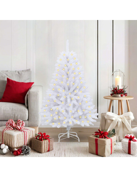 Albero di Natale artificiale Bianco 120 cm PVC e Metallo