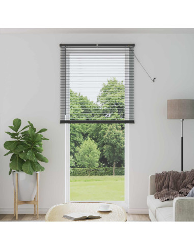 Tenda Veneziana Regolabile Grigio Argento 213 x 80 cm PVC