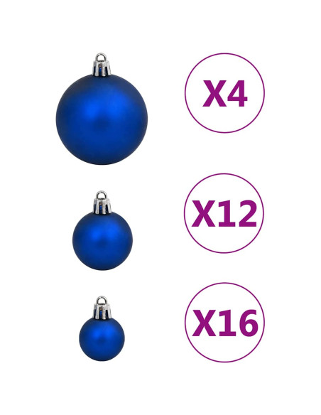 Set Palline di Natale 111 pz Blu in Polistirene
