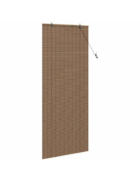 Tenda a rullo con tende Marrone 80 x 220 cm Bambù