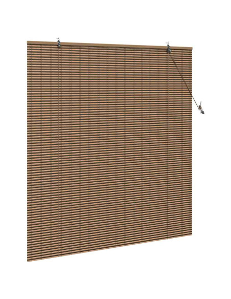 Tenda a rullo con tende Marrone 150 x 160 cm Bambù