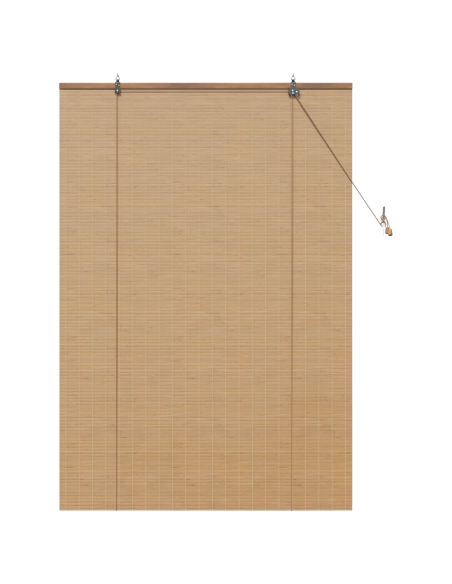 Tenda a rullo con tende Marrone 110 x 160 cm Bambù
