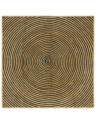 Tappeto Naturale e Nero 120 x 120 cm Juta