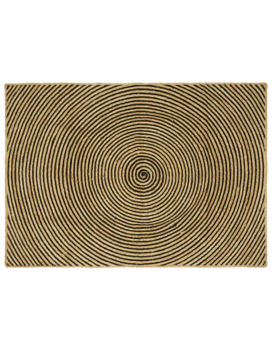 Tappeto Naturale e Nero 120 x 170 cm Juta