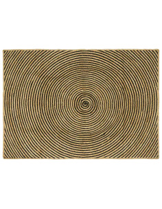 Tappeto Naturale e Nero 140 x 200 cm Juta