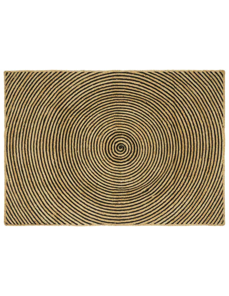 Tappeto Naturale e Nero 140 x 200 cm Juta