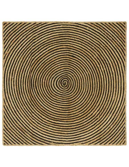 Tappeto Naturale e Nero 160 x 160 cm Juta